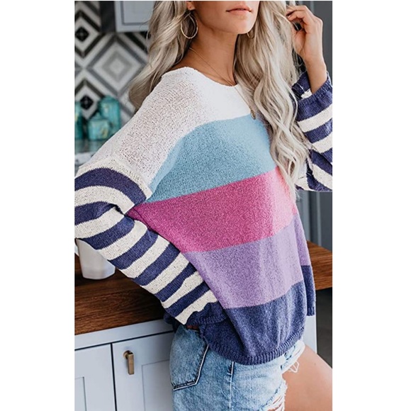 Lightweight Colorblock Sweater - Picture 3 of 6